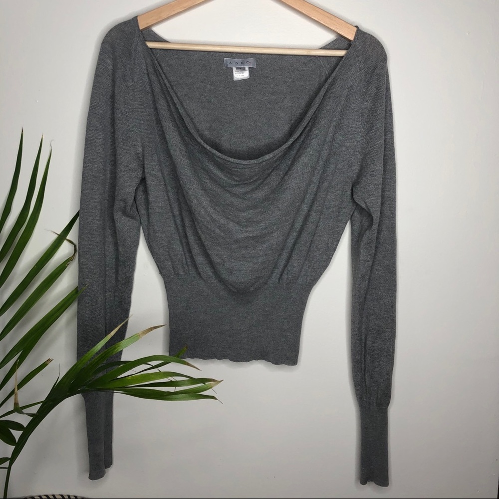 ADEC2 Crop Top Long Sleeve Silk&Cashmere